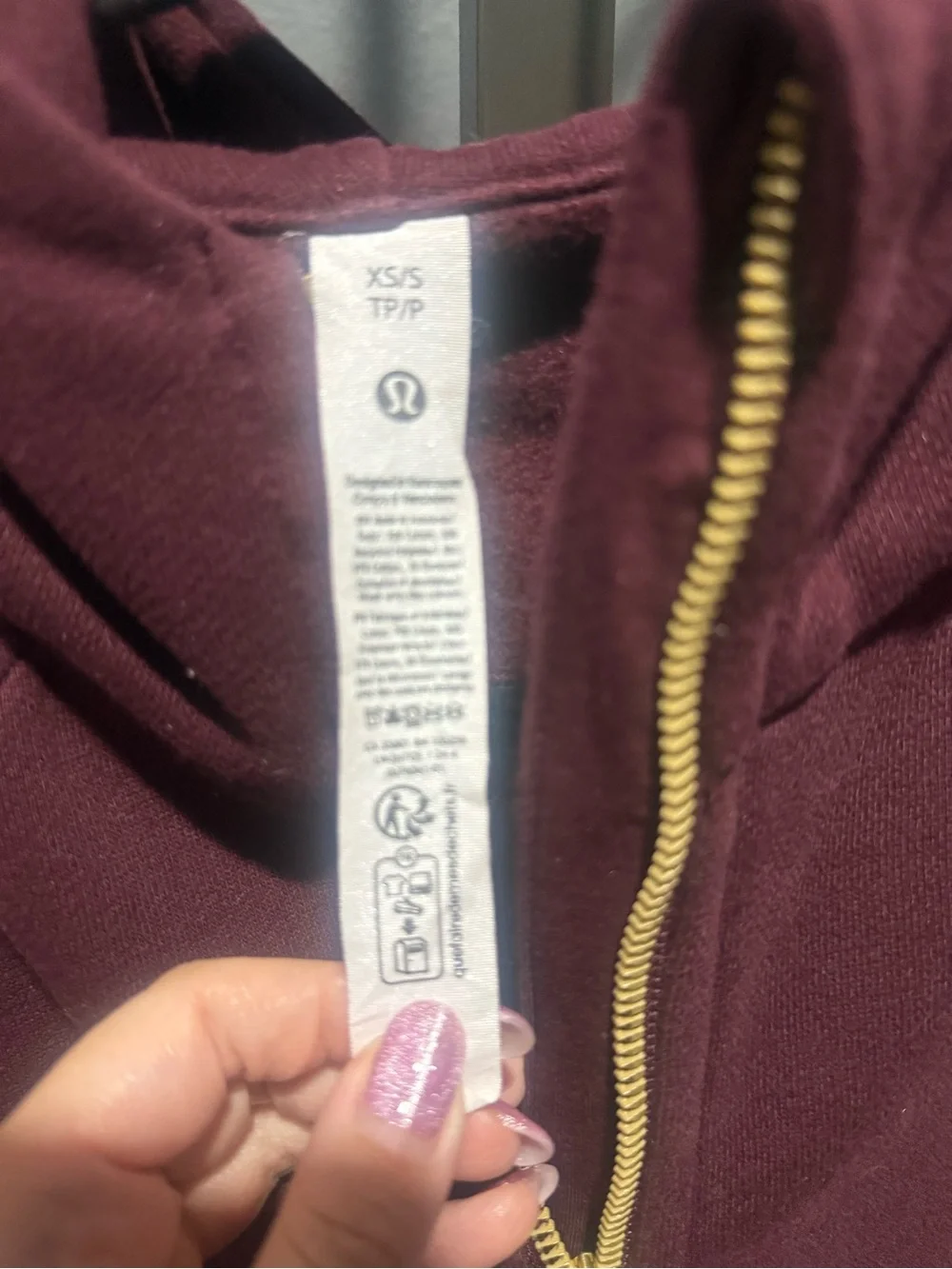 Lululemon Scuba Oversized Half Zip Hoodie - Garnet / Gold